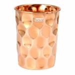 Prisha India Craft Pure Copper Glass Diamond Design,Capacity 350 ML