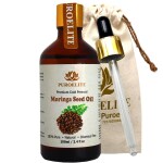 PUROELITE Premium Cold Pressed Moringa Seed Oil,100% Pure & Natural for Face, Hair & body Glass bottle with dropper 100 ml