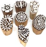 Reniq Wooden Stamp Craft, Books 7 Piecess, Printing Blocks (Pack Of 7)