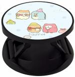 Eggshell Premium Glossy Tabletop Finger Grip Back Holder (Sockets) Finish Effect with Black Expanding Stand and Fold Compatible All Basic Cell Phone & Tablets (Kawaii Sumikko Gurashi Winter)