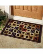 Status Nylon Anti Slip Floor Door Mat in Home Kitchen Office Entrance Mats ( 38x58 cm, Brown ) -Pack of 1