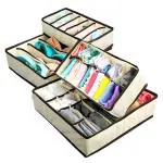 EVOBOX Drawer Organizer, 4 PCS Foldable Cabinet Underwear Storage Box Closet Dresser Divider for Storing Ties and Handkerchiefs
