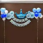 SpecialYou.in Blue Theme Happy Birthday Decoration Items for Boys with Blue and White Balloons, Crown Foil Balloon, HBD Banner and Blue Paperfan for Wall Decor, Anniversary, Baby Shower decorative Kit - Set of 40 Items