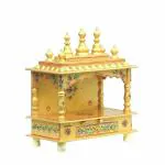 Kamdhenu Art And Craft Yellow Wood Religious Home Temple - 15 X 8 X 18 Inch