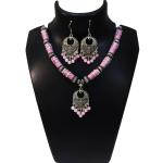 JAYA VISION ENTERPRISES Lampwork Pink Glass Beads Choker Necklace