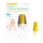 Tinycrawl Silicone Tri-Bristle Finger Brush + Tongue Cleaner with Storage Case for baby (3 Months +)