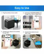 GLOSS Mini WiFi USB Adapter Hidden HD Plus Night Vision Socket Record While Charging Spy Camera Covert Nanny Wall Charger Camera Home Security Camera - Up to 128GB Expandable Memory