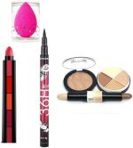 BUYTYA HDA36 Pro Waterproof Sketch Pen Eyeliner, Long Lasting Super Matte 5 in 1 Lipsticks, 3D Face Makeup Set