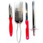 Digital Duniya 4 In1 Combo - Stainless Steel Kitchen Lighter, Knife, Peeler & Smooth Grater