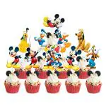 Zyozique 10 PCS Mikky Mouse Cartoon Cupcake Toppers Cake Decoration Toothpick Sticks for Mikky Mouse Theme Party Birthday Party Supplies Cupcake Topper