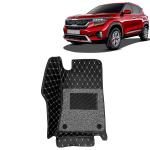 Kingsway 7D Car Floor Foot Tray Mats for Kia Seltos, 2019 Onwards Model, 100% Waterproof Washable, Black, Made with Top-Notch PVC Material, Complete Set of 3 Piece