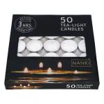 Nanki White Wax Tealight Candles 3 Hours Burning (50 pcs)