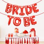 Zyozique Red Bride To Be Foil Banner | Engagement & Bachelorette Party Decorations Foil Banner