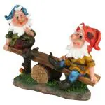 Wonderland Multicolor Resin Dwarf On Seesaw Statue - 39.4 x 13.7 cms