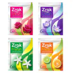 Zrak Fresh Air Freshener ( Refreshing Rose, Joyful Jasmine, Refreshing Rose, Oranges N Lemons) - Pack of 4