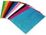 Qatalitic Self Adhesive Easy to Peel Off Glitter EVA Foam Sheets, A4 Size, Pack of 10