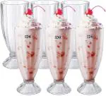 Binzo Transparent Glass Falooda Glass, 400 Ml (Pack Of 6)