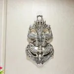 KridayKraft Metal Nazar Battu with Naag Ganesha for Evil Eye Protection and Nazar Suraksha (Bad Eye), Suraksha Kawach Mask for Home,Office Wall & Door Hanging Decor Accessories,Feng Shui Vastu Showpiece. (Silver)