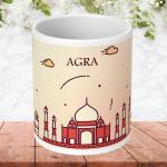 NH10 DESIGNS Agra Printed Coffee Mug for Girls Boys Kids Birthday Gift for Friends Mugs for Agra Tourism Lover Mugs for Gift (Microwave Safe Ceramic Mug-350ml) - OTWM 31