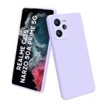 Rakulo For Realme Narzo 50A Prime Liquid Silicone with Camera Protection Back Cover Case (Lavander)
