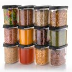 ANOHA OVEL CONTAINER 1200 ML WITH ROYAL BLACK SET OF 12