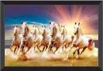 saf 7 Horses Nature Framed UV Coated Digital Reprint 11 inch x 14 inch Painting (With Frame) SAFKH16