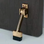 Plantex Heavy Duty 5 inch Kick Down Door Stopper with Strong Rubber Grip for Tile/Vinyl/Hardwoods/Carpet Floor for Home and Office Doors Pack of 2 (Rose Gold)