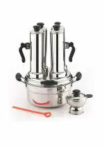 MYNAKSHA Puttu Maker/puttu kudam/puttu Steamer Big 2 Plus 1 Stainless Steel Free Extra Big White