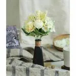 SATYAM KRAFT 1 Pcs Artificial Peony Multiflora Fake Flowers Sticks Bunch decorative items for home Decor ,Room Decorations, Living Room Table, Diwali Decoration Plants and Craft Items Corner ( Without Vase Pot ) - Yellow, Pack of 1