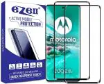 eZell Motorola Edge 40 Neo FULL TEMPERED Curve Glass (2 packs), Ultra clear, Zero Bubbles, Sensitive touch,9H Hardness, Anti-Scratch Edge to Edge Full Glue Tempered Mobile Screen protector with Dry & Wet Wipes (Black)