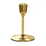 Pure Source India Heavyweight Brass Tapper Candle Holder Stand (11.4 x 7.6 cm)