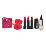 FS ForSure Xclusive 12 Hour Stay Compact Powder, Kajal & Forfor Matte Lipstick(Pack of 5) Multicolor