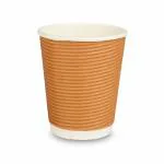e kysa Ripple Paper Disposable Tea / Coffee Cups, Set of 25 pcs, 150 ml - Brown