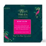 TGL Co. Rose Glow Black Tea, 16 Tea Bags with Rose Petals, Raisins, Mango, Apricots
