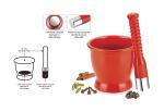 Ritu Red Plastic Grinding Pestle and Mortar