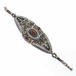 SHREE HANUMAN ENTERPRISES Garnet, Chrome Diopside Silver Handmade Jewelry Bracelet 1.64