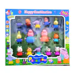 VALUABLEPLUS Peppa Pig Family Set of 14Pc Pig, George, Daddy Pig, Mummy Pig, Granny Pig, Grandpa Pig, Soft Rubber face Toy for Kids- Multicolor