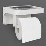 Plantex ABS Plastic Toilet Paper Holder for Bathroom/Magnetic and Shelf-Adhesive Tissue Paper Roll Holder for Toilet - Pack of 1 (APS-KM-5180-White)