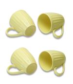 SAIJI MUGS Premium Coffee Mug Set of 4, 300ml (Yellow Glam) Microwave Safe Coffee Mugs
