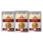 Ghotaram Methi Mathi Purani Delhi Methi Mathri Made with Groundnut Oil Traditional Authentic Indian Tea Time Snacks | Namkeen Dry Mathri Gol mathri | Healthy Minnies Mathi Mathri-1Kg*3Pack