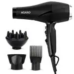 AGARO HD-1120 2000 Watts Professional Hair Dryer with AC Copper Motor, Concentrator, Diffuser, Comb, Hot & Cold Air, 2 Speed 3 Temperature Settings with Cool Shot, For both Men & Women, Black