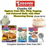 SOOPER Cake Mix 250g+ Whipping Cream 50g+Coloured Balls 100g+ SCOOP Topping (400 g, VANILLA RAINBOW, Pack of 4)