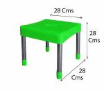 TNT Green Plastic & Steel Multipurpose Sandy Stool 28 x 28 x 28 cm