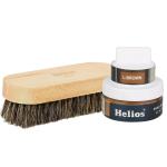 Helios Light Brown Cream Glass Jar With Applicator Brush