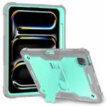 ProElite Rugged Shockproof Heavy Duty Back Case Cover for Apple iPad Pro 11 inch M4 2024 with Apple Pencil Holder, Mint
