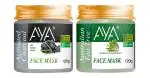 AYA set of 2 Activated Charcoal Face Mask & Tea Tree Face Mask 120g+120g | No Paraben, No Silicone, No Sulphate