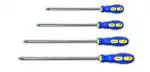 Goodyear Screwdriver, Screwdriver Set, Pack of 4 Screwdrivers Phillips (75x4.5mm, 100x4.5mm, 150x4.5mm, 200x4.5mm), Universal Tools For Work, Professional Use, Long Lasting And Rust Free