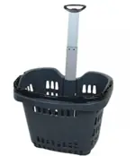 Bigapple 56L Shopping Basket with Wheels and Aluminium Handle(Grey)