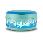 MILTON New Small Bite Insulated Inner Stainless Steel Tiffin Box with Additional Plate and handle, 590 ml, Aqua Green| BPA Free | Food Grade | Easy to Carry | Easy to Clean