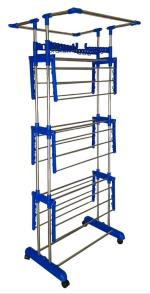 VIMART Multi-Functional Clothesline Rack: Indoor/Outdoor Stainless Steel Drying Stand with Storage Shelf (4 STEP)